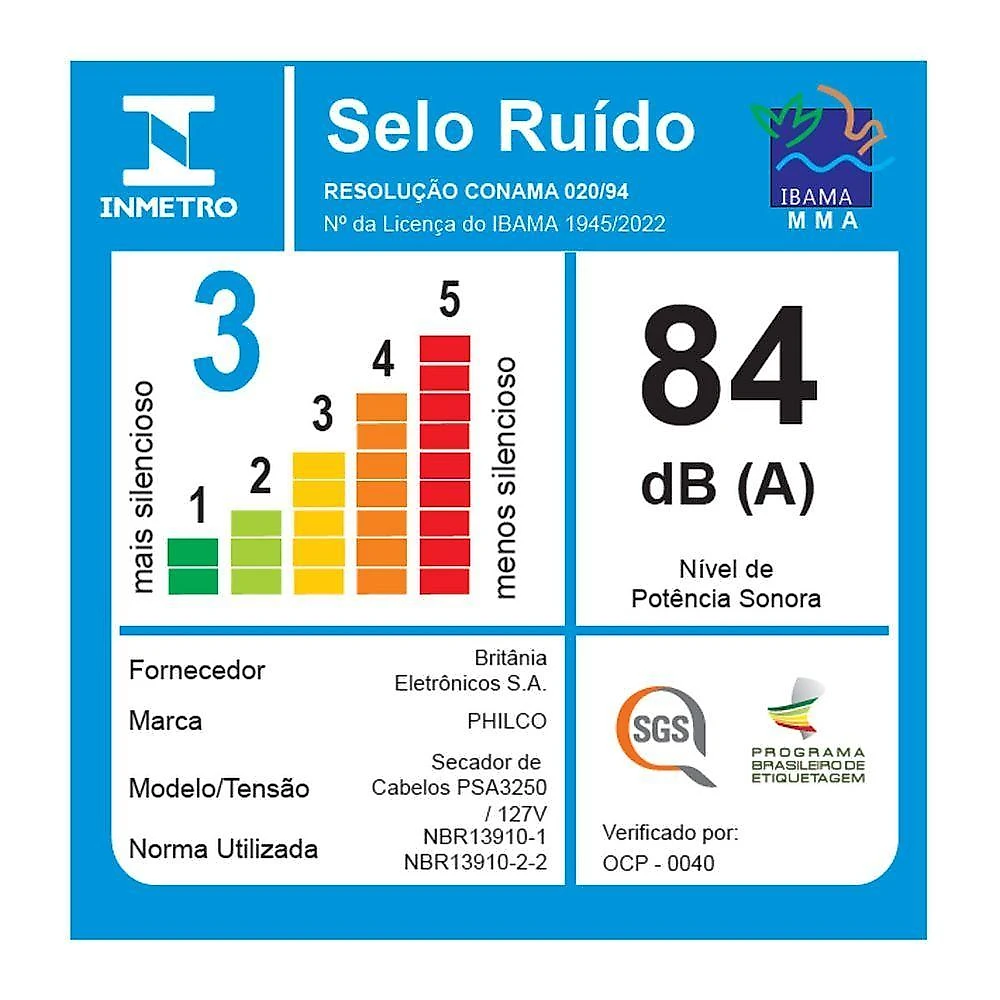 Secador De Cabelo Com íons Tourmaline 2100W Philco PSA3250 220V