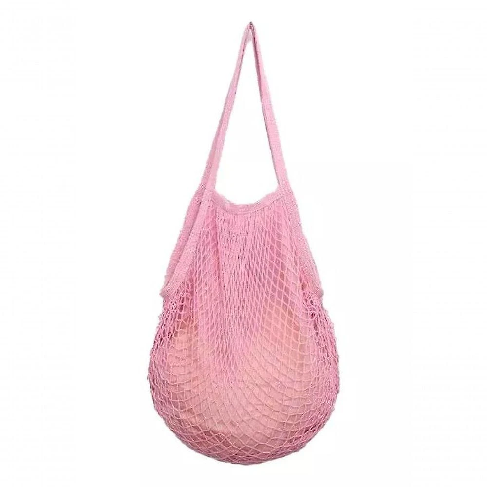 Bolsa De Praia Feminina Saco De Rede Macramê Verão Piscina Com Alça rosa Claro