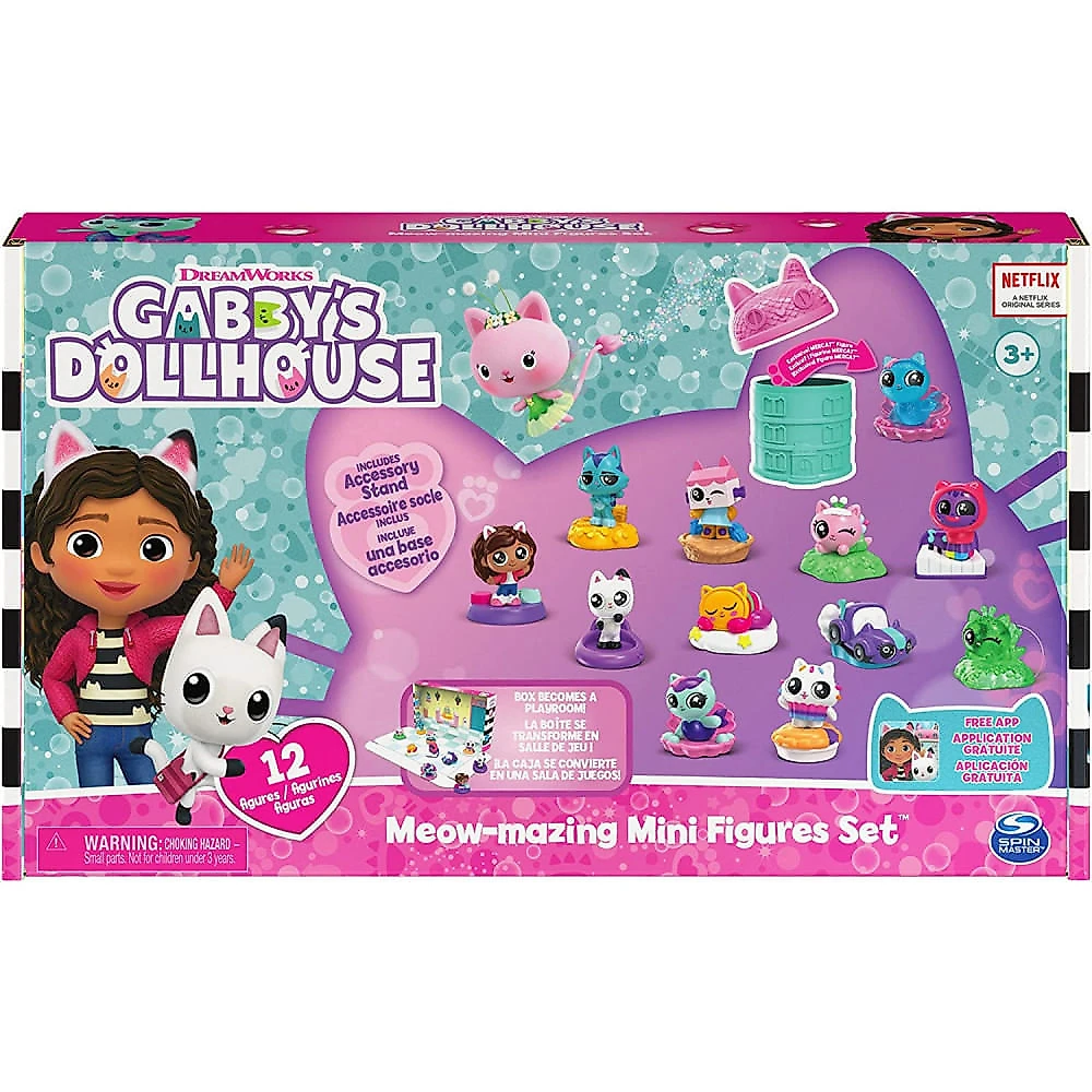 Gabbys Dollhouse Gabby e sua Turma em Miniatura 12 Peças para Crianças a partir de 3 anos