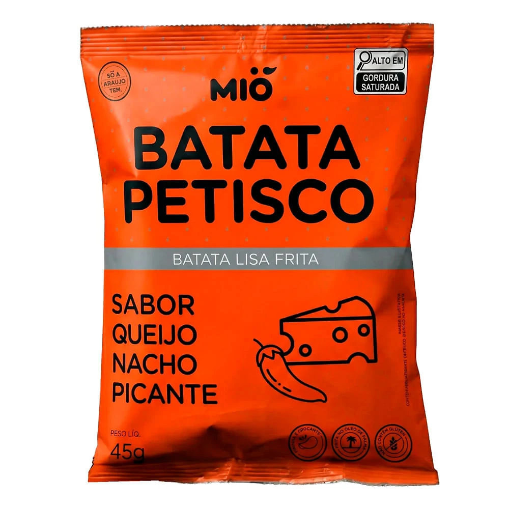 Batata Petisco Mió Sabor Queijo Nacho Picante 45g