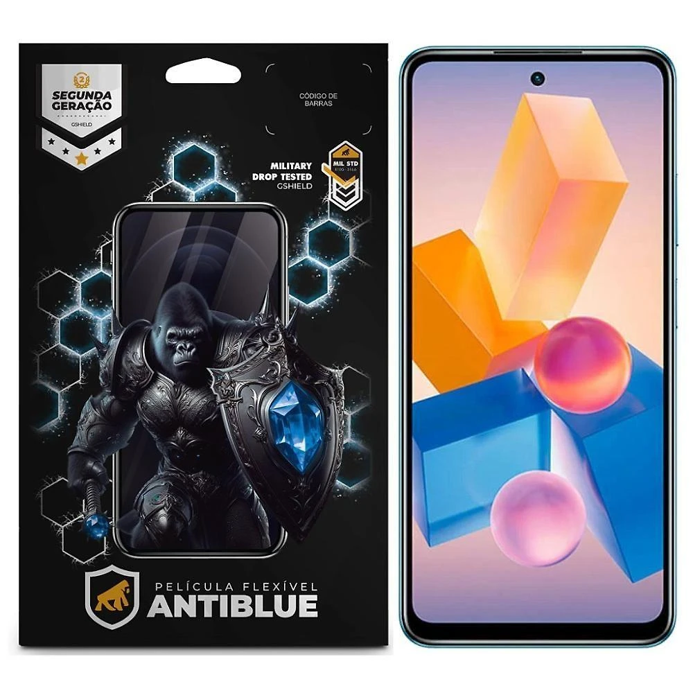 Película Gshield Antiblue para Infinix Hot 40i Bloqueia 99% da Luz Azul Prejudicial Transparente