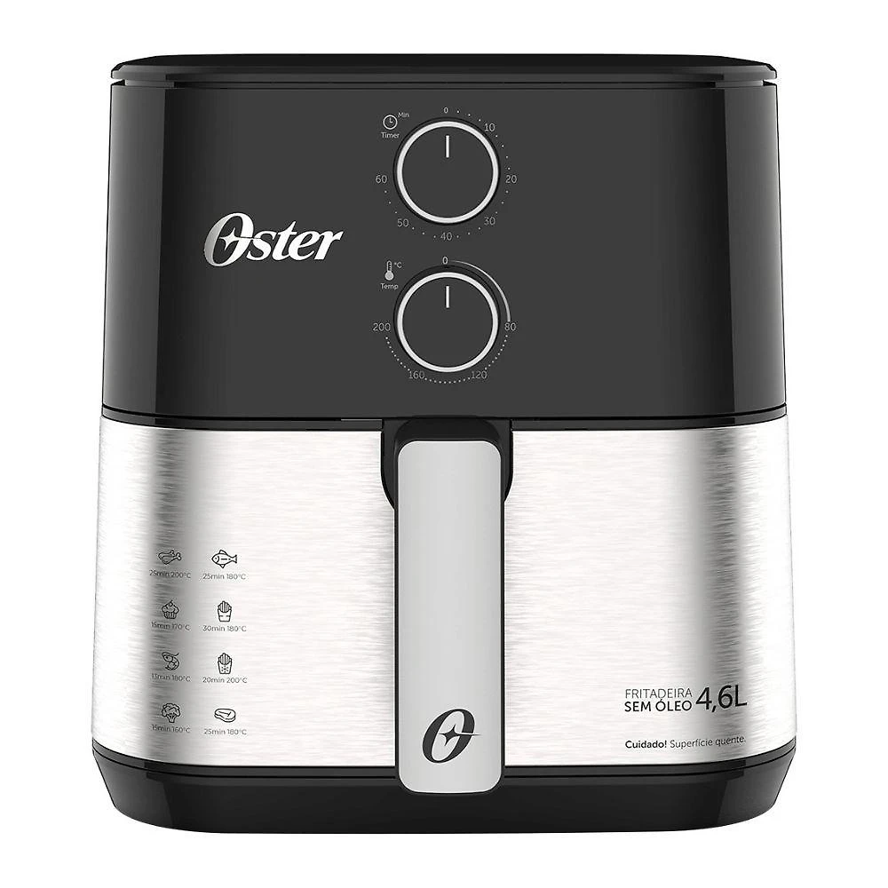 Fritadeira Air Fryer Oster OFRT520-220 4,6L 1500W com Cesto Removível e Timer Ajustável 220V