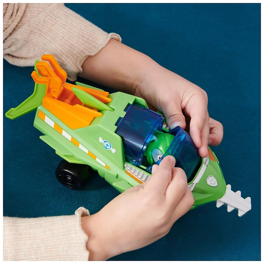Veículo de Resgate Rocky Sawfish Aqua Pups com Boneco Colecionável para Crianças Acima de 3 Anos, Patrulha Canina, Verde