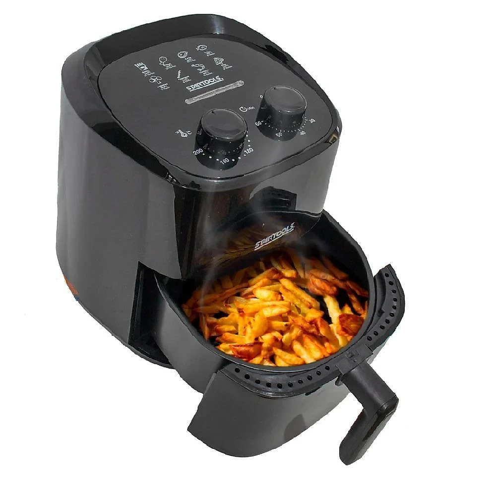 Air Fryer Elétrica Yeet sem Óleo 3,4L Turbo com Grelha Cesto Removível Preto 110V