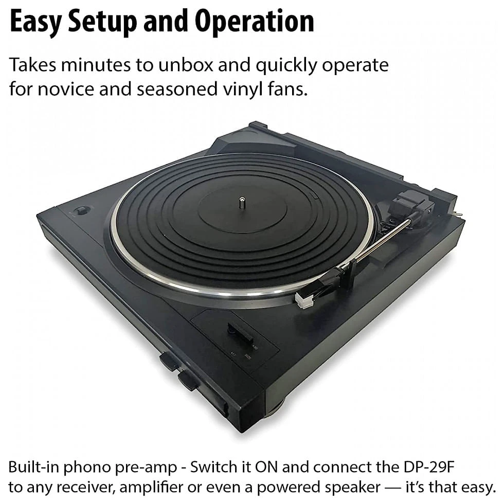 Miniatura Denon DP29F Toca Discos com Sistema Automático de Reprodução e Equalizador, 110V