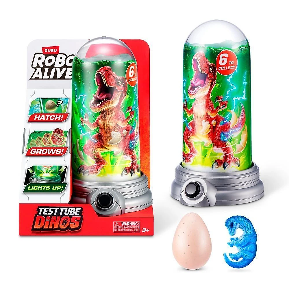 Robo Alive Test Tube Dinos com Luz LED e Crescimento em Água Verde Candide