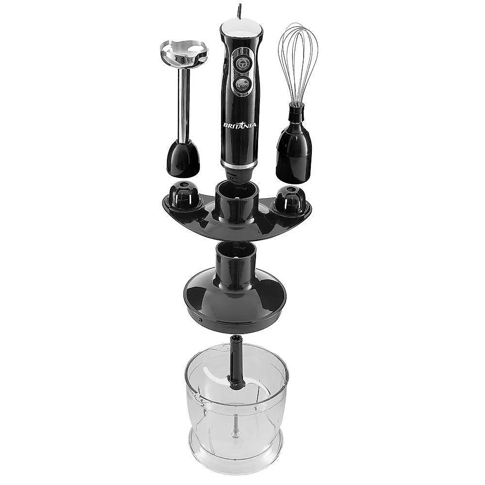 Mixer 3 em 1 britânia turbo 3 em 1 500w 2 velocidades preto 220v com batedor de claras