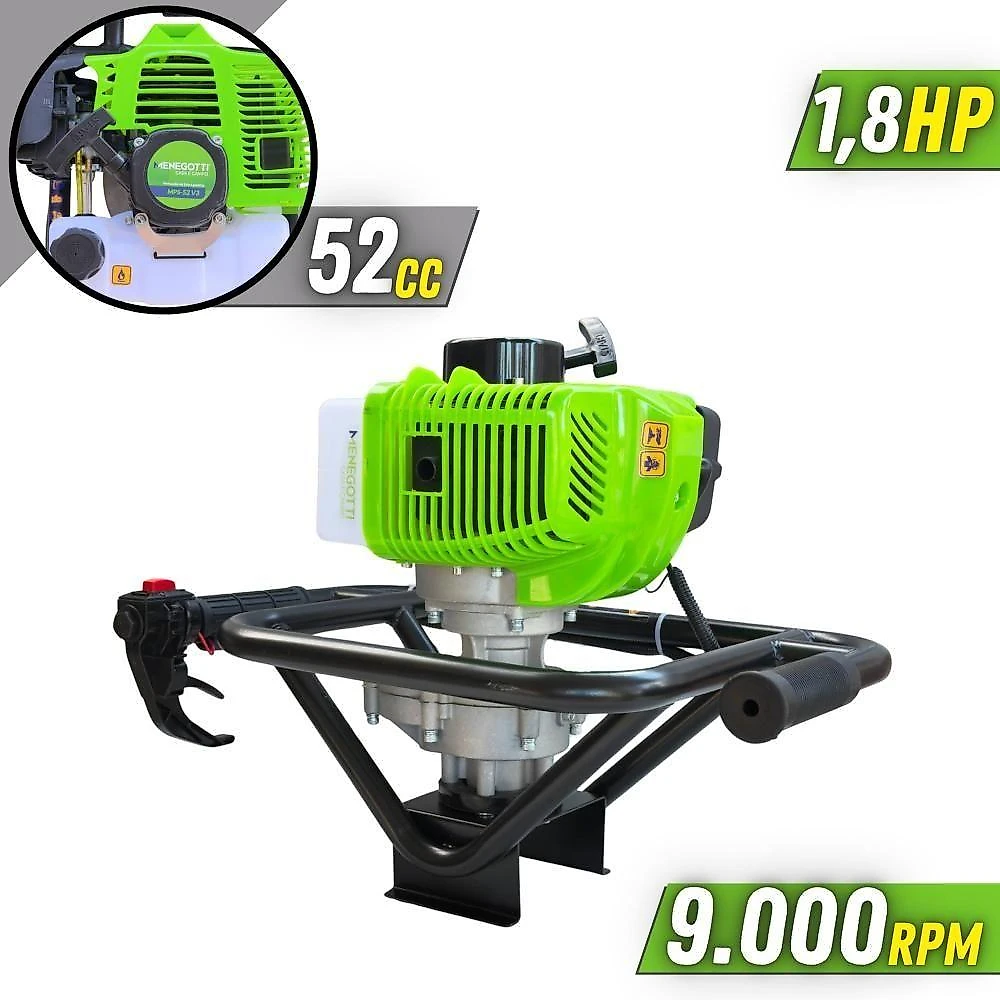 Perfurador de Solo MPS52 1,8HP com Broca 80x20cm Verde Menegotti 980ML