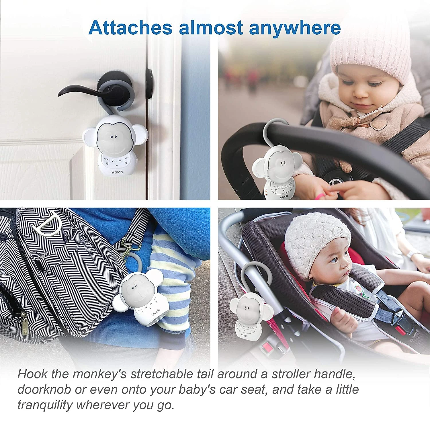 VTech BC8211 Máquina de Som Ruído Branco para Bebês Recém Nas cidos com Luzes Branco Macaco