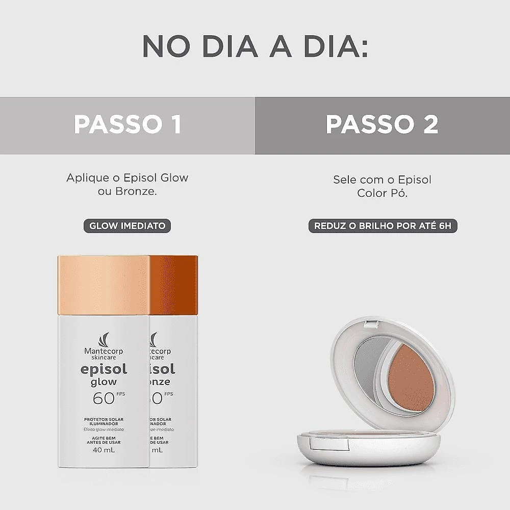 Protetor solar iluminador mantecorp skincare episol fps60 40ml bronze