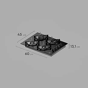 Cooktop 4 Bocas Electrolux KE4GR Efficient Mesa de Vidro Grade de Aço Fosco Bivolt