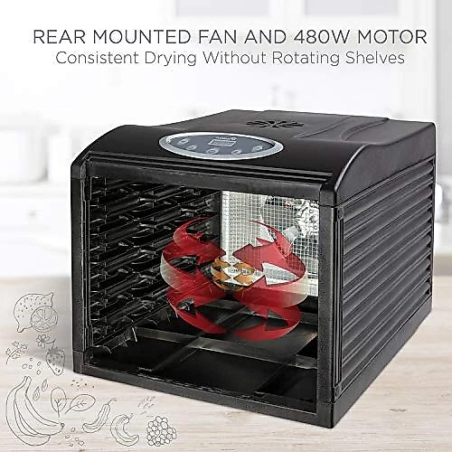 Ivation Desidratador de Alimentos 6 Bandejas Digital Preto 110V