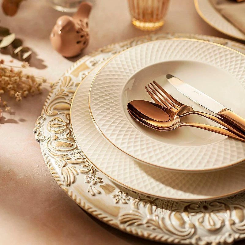 Aparelho de Jantar Home Style Eclat Gold 42 Pecas