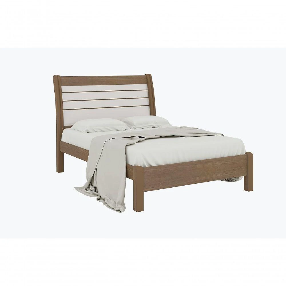 Cama Casal Com Detalhe Esmeralda Plus - D' Doro Castanho/off White/ripado