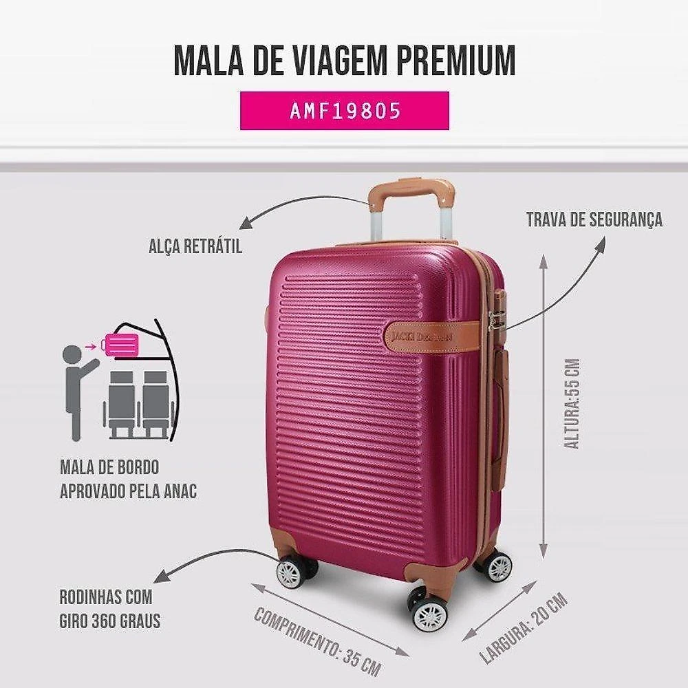 Kit Mala De Bordo E Organizadores De Malas 6 Pçs Premium Vinho