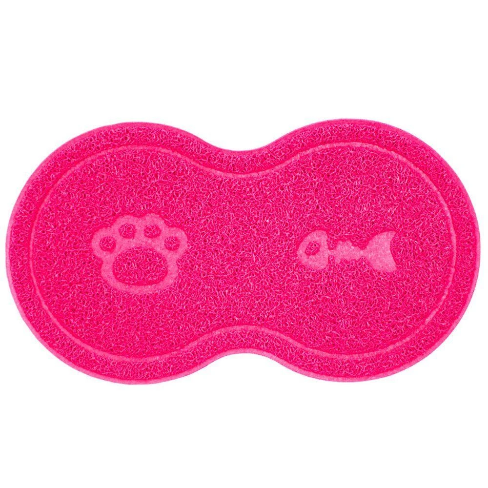 Tapete para Comedouro Pet OEM Tapete Pet Comedouro Vinílico Uzoo Cachorro e Gato PVC Rosa 46x26cm 1