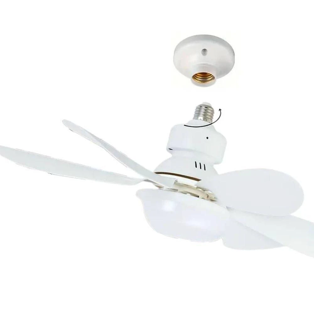Ventilador de Teto com Lâmpada LED 40W 3 Velocidades Branco Bivolt