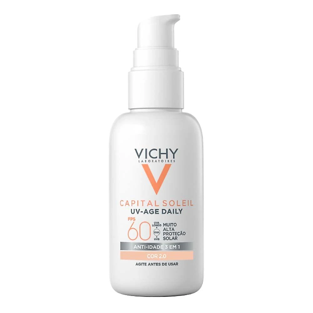 Protetor solar facial com cor vichy – uv-age daily fps60 2.0
