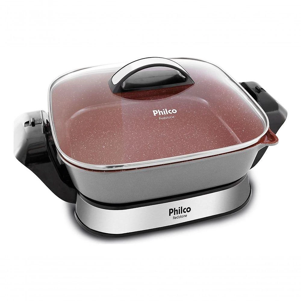 Panela Elétrica Multiuso Redstone 4L PPE04 com Revestimento Cerâmico Antiaderente Vermelho 110V