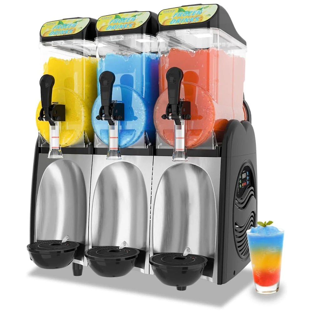 Máquina de Margarita Comercial 3 Tanques de 15L para Restaurantes e Festas em Casa - GSEICE