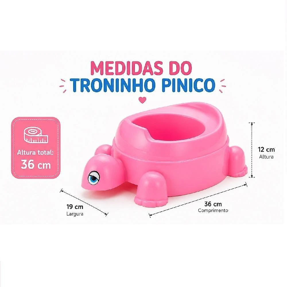 Pinico Infantil Troninho Anatômico para Desfralde Design Ergonômico Rosa Ghittoni Único