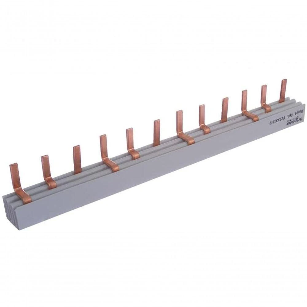 Barramento Neutro-Terra EZ9X33312 Tripolar 80A 230V CA Fase-N Cinza Schneider Electric