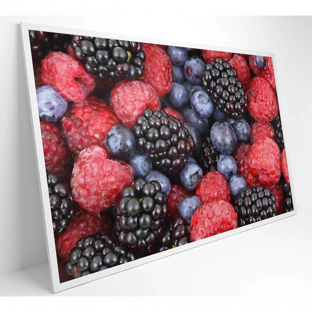 Quadro Frutas Vermelhas 120x80 Cm Adesivo Fotográfico