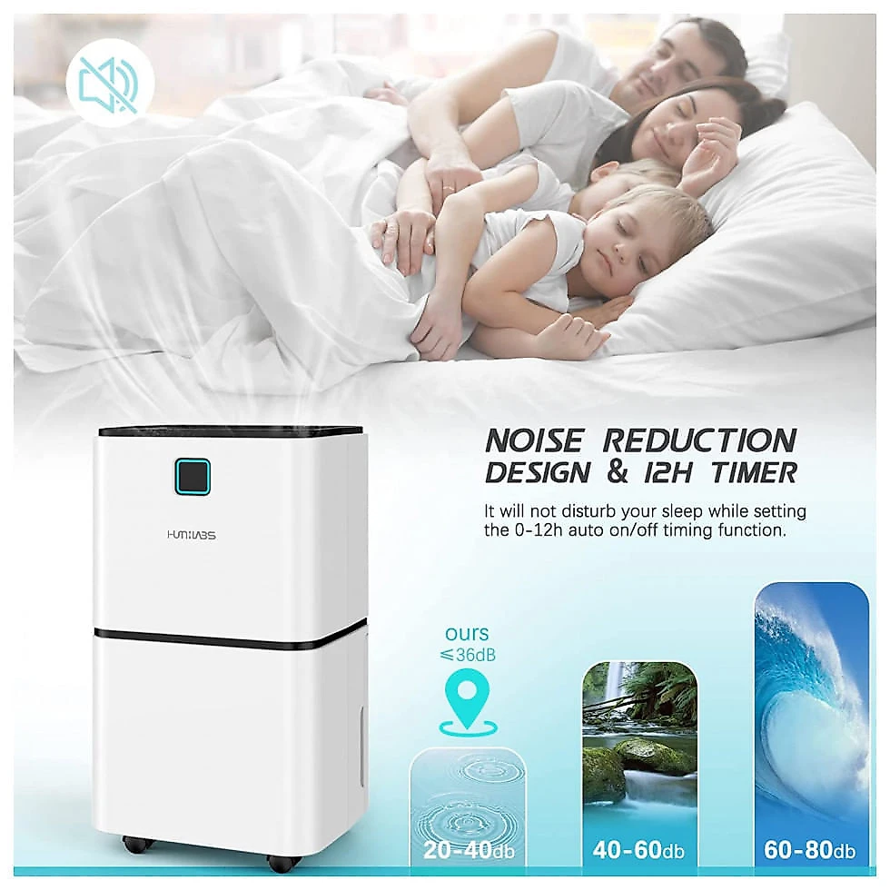 Desumidificador para Grandes Ambientes 2L até 140 m2 com Painel Digital, 110V, HUMILABS, Branco