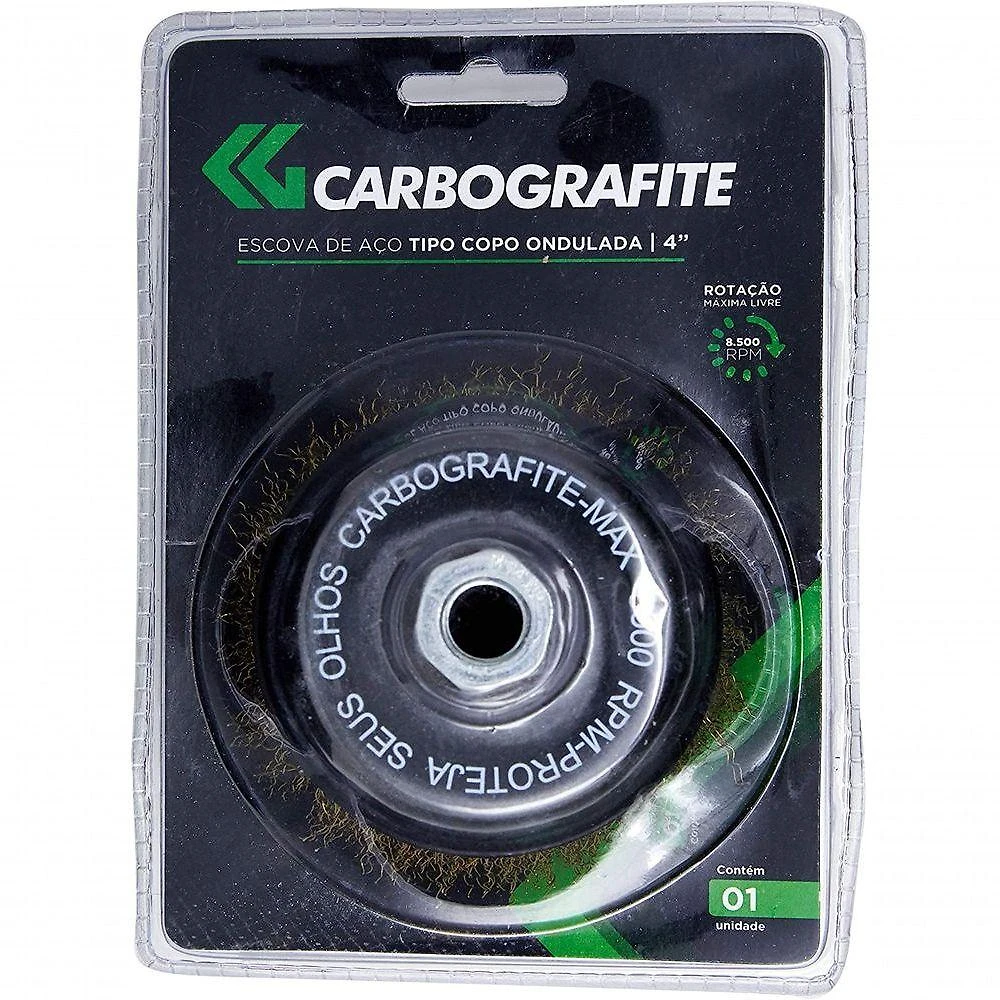 Escova de Aço Tipo Copo Ondulada 012327112 Remoção de Ferrugens e Tintas Aço Carbono Carbografite