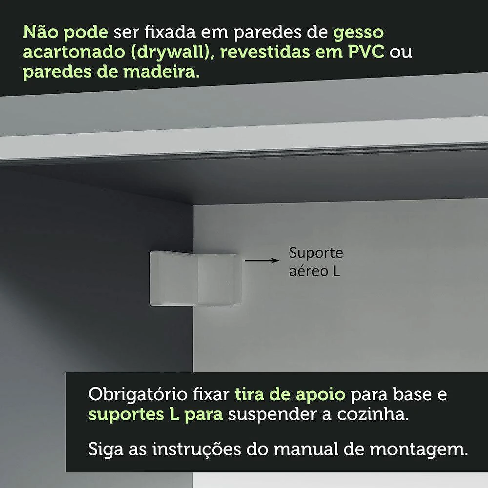 Armário de cozinha completa suspenso 260cm cinza nice madesa 13