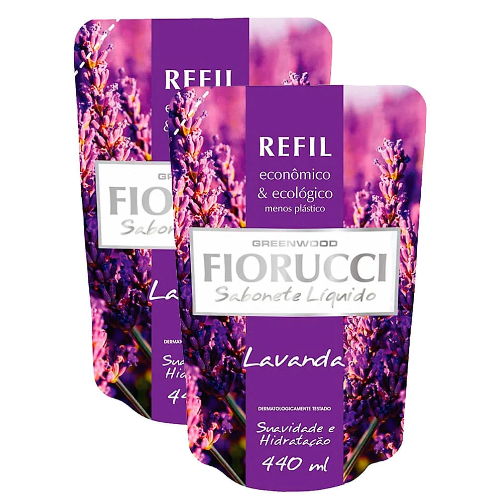 Sabonete Líquido Fiorucci Lavanda Suavidade e Hidratação Refil 440ml | Kit com duas unidades