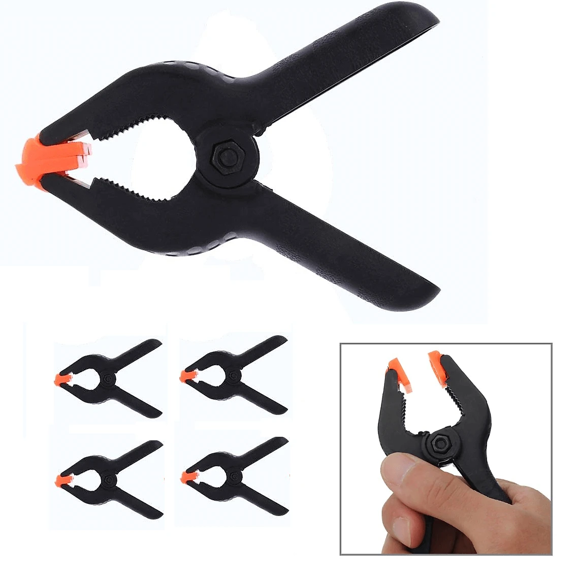 Kit 5x Alicates Garra de Mola 6" Braçadeira e Suporte de Fundos Fotográficos (Média)