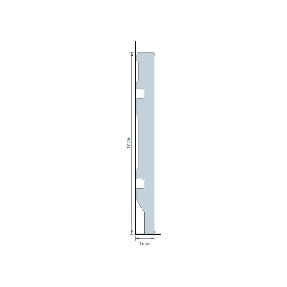 Rodapé de Poliestireno Liso 12cm X 2,40m Rende 2,4 Metros Casa Grassi Rodapé de Poliestireno 12cm x 15mm Liso Casa Grassi Branco