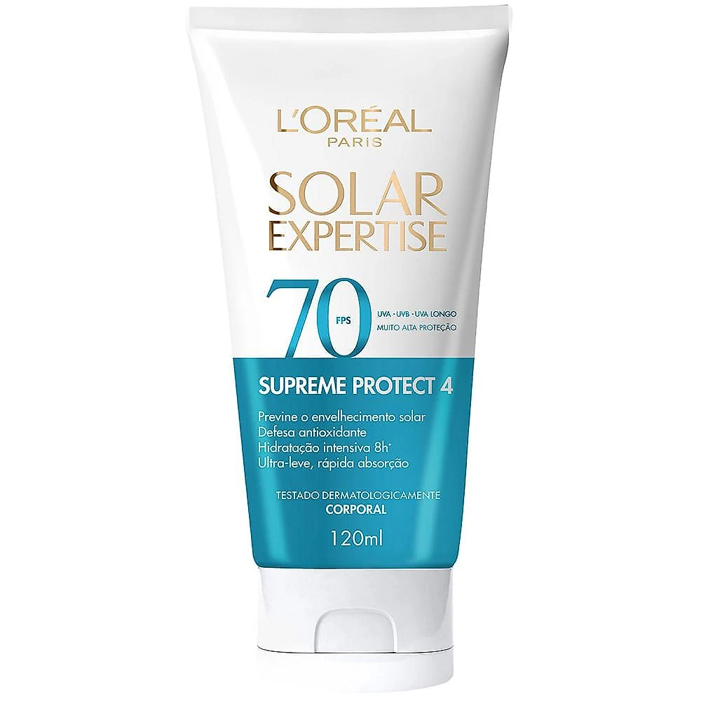 Protetor solar corporal l'oréal paris solar expertise supreme protect 4 fps70 120ml