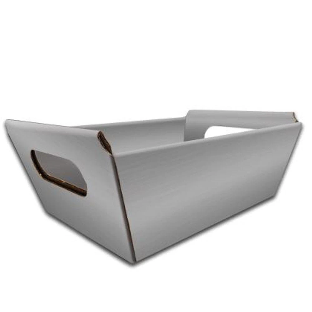 Cesta De Papel Prata 23cm X 16cm X 10,5cm
