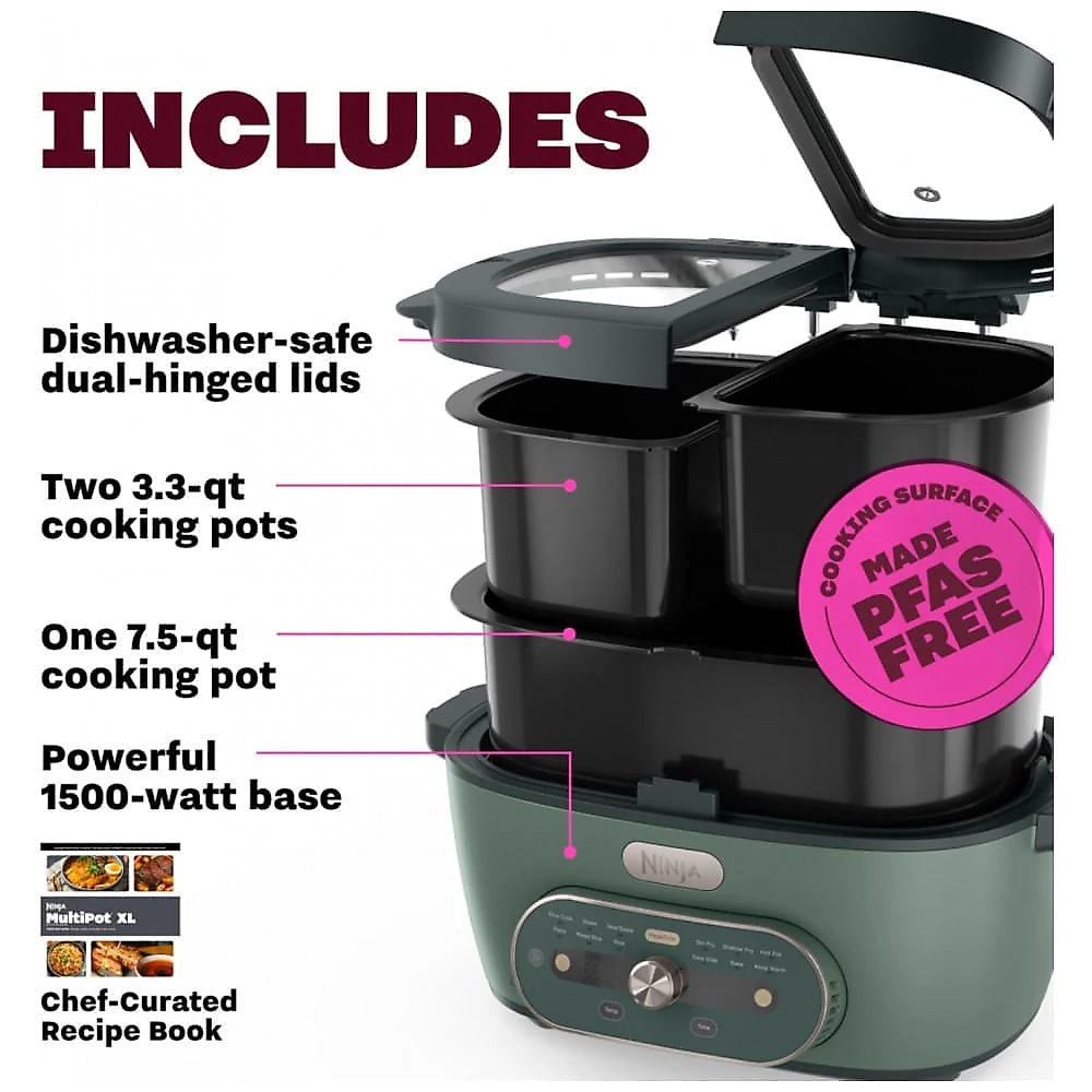 Multicooker Ninja MultiPot XL 12 em 1 DualZone MZ1001PU3, Stone Purple