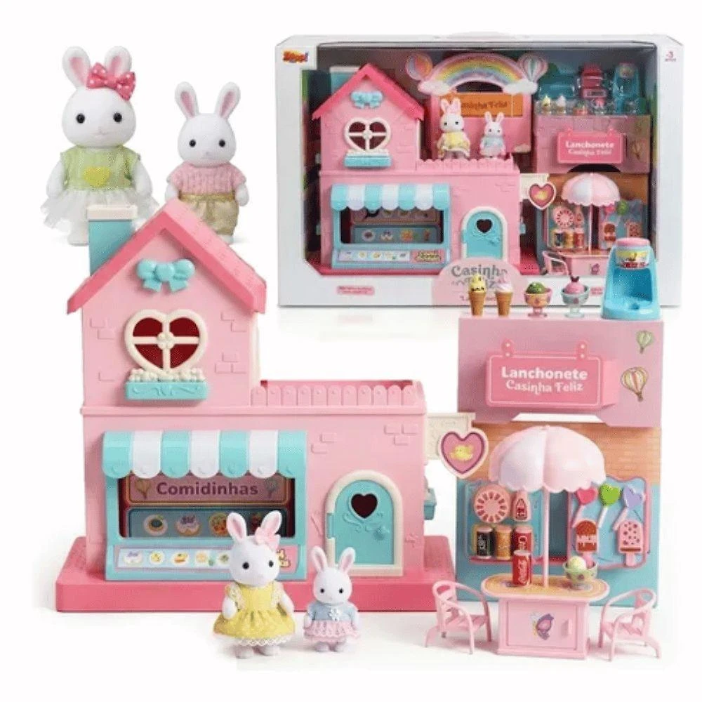 Casinha de Brinquedo Lanchonete da Família Coelho com Acessórios Zoop Toys