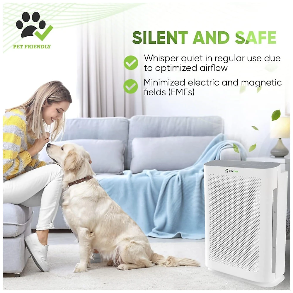 Purificador de Ar 4 em 1, para Ambientes até 118m² com Filtro H13 HEPA,  4 Velocidades, Ionizador - Carbono e Luz UV, 110V 90W, InvisiClean IC-5018, 110v