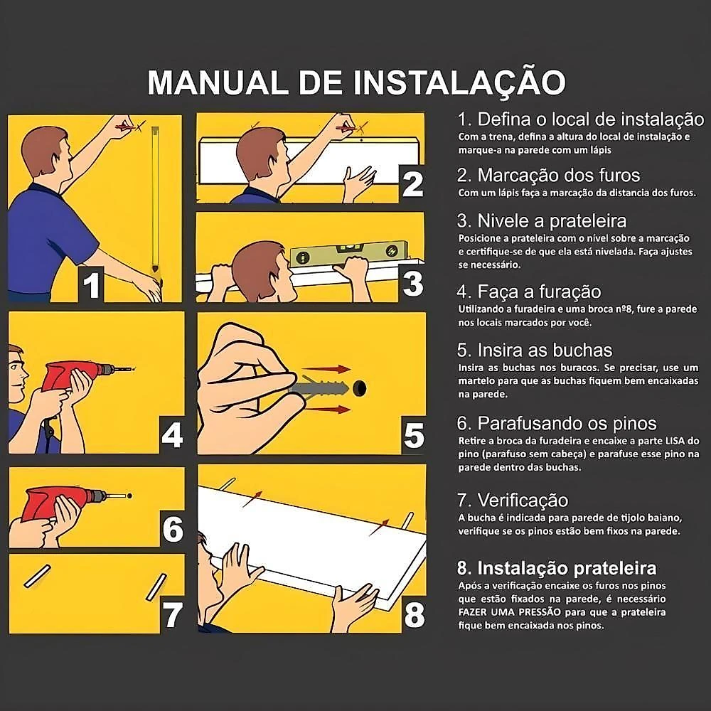 Prateleira Flutuante Para Banheiro Kit 3 Suporte Invisível 91cm Yara Branco - Lumil
