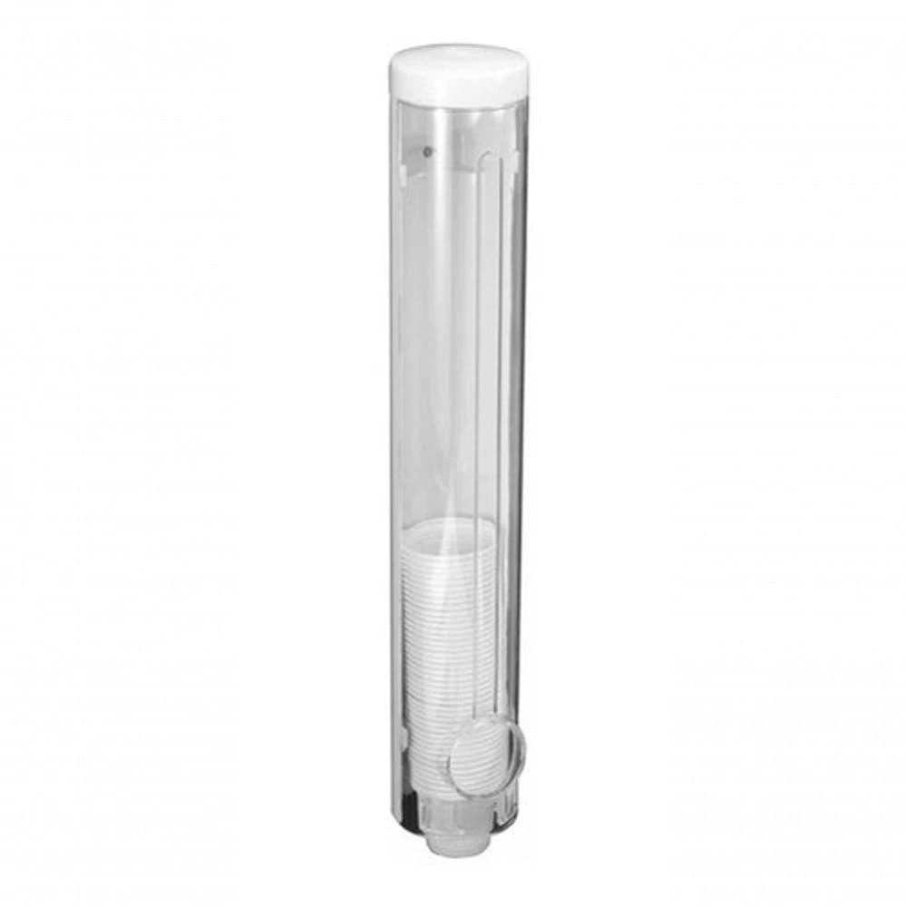 Dispenser para Copos de Café Cancun ABS Cristal Transparente Fixação em Parede branco-acrílico