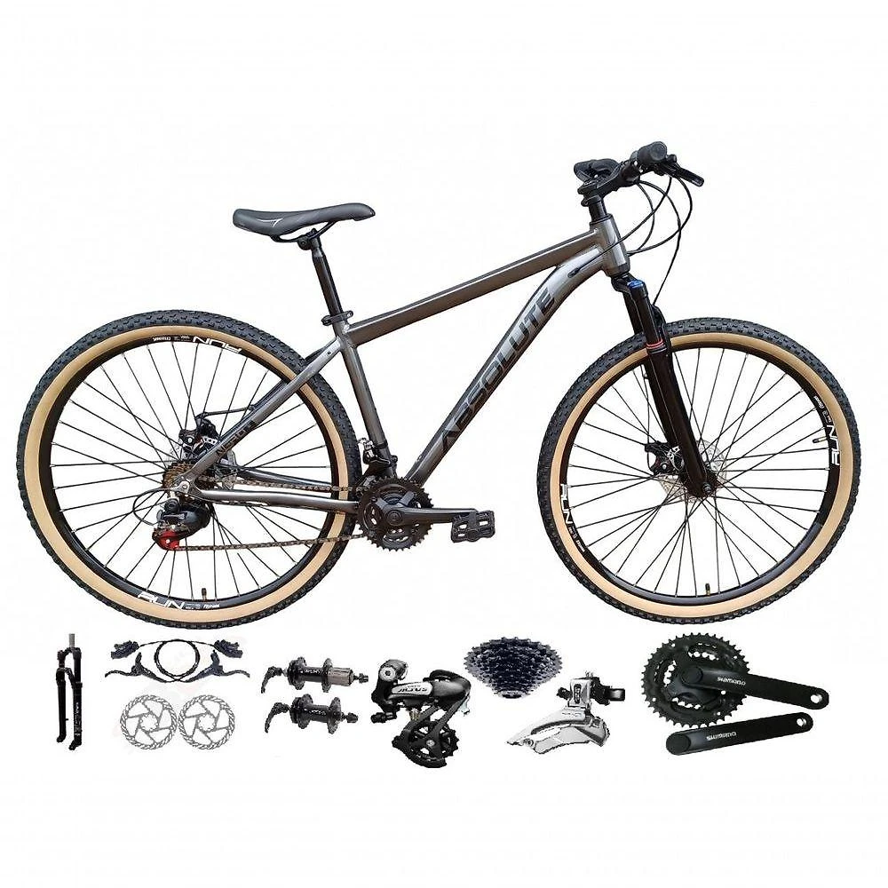 Bicicleta Aro 29 Absolute Nero 5 Câmbios Shimano Altus 24v Alumínio Freios Hidráulicos Garfo Trava - Grafite Tam.21