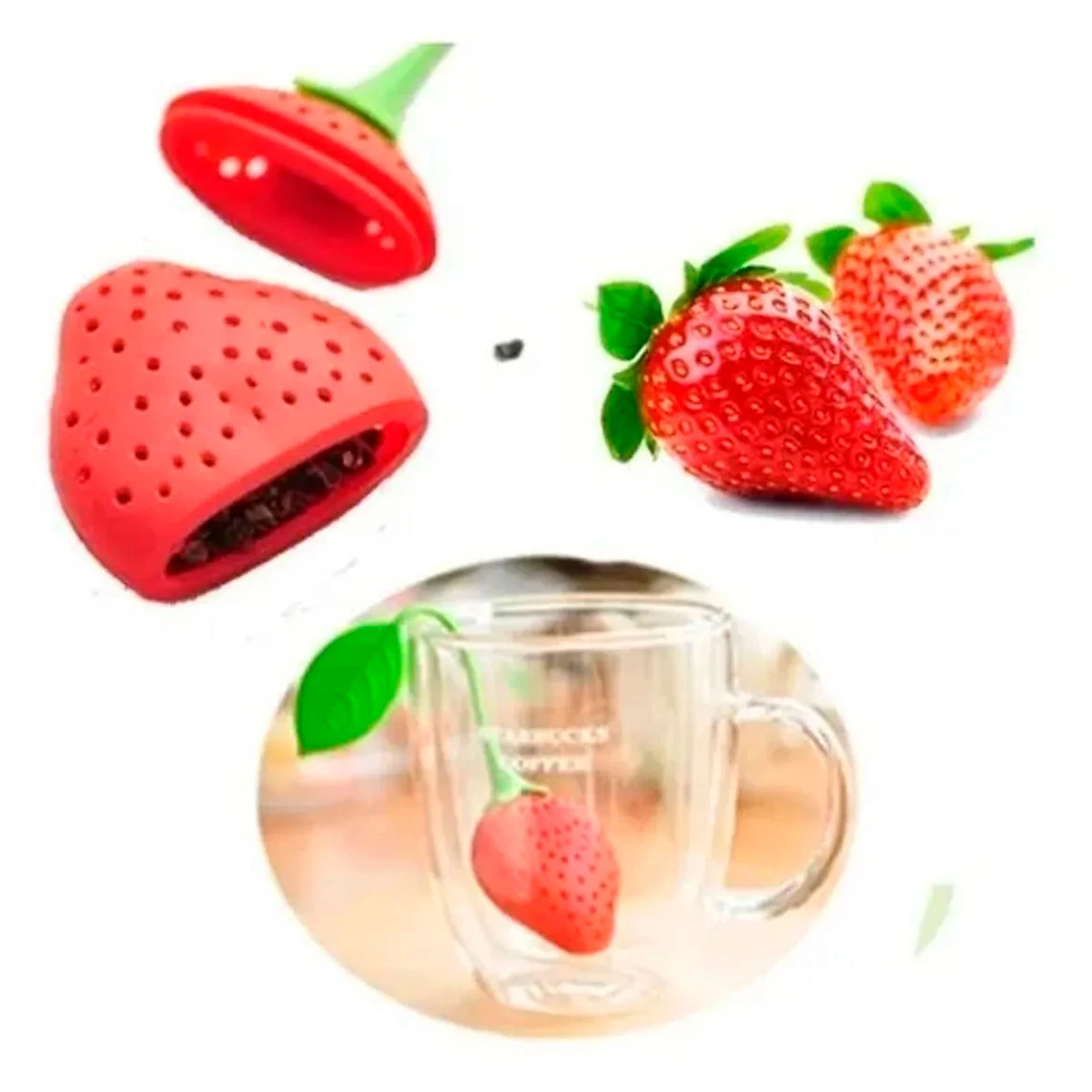 Infusor de Chá Prana Morango Silicone- Prana