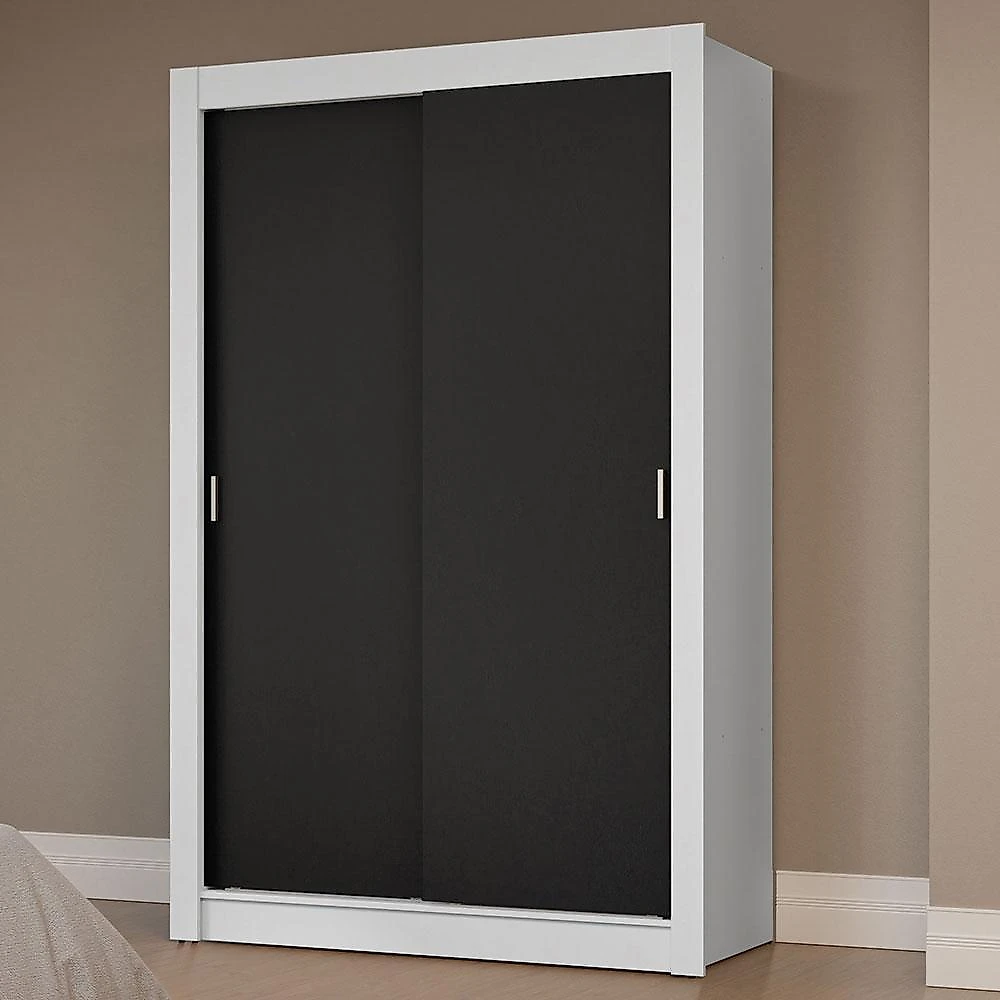 Guarda-roupa solteiro 2 portas de correr milano madesa branco