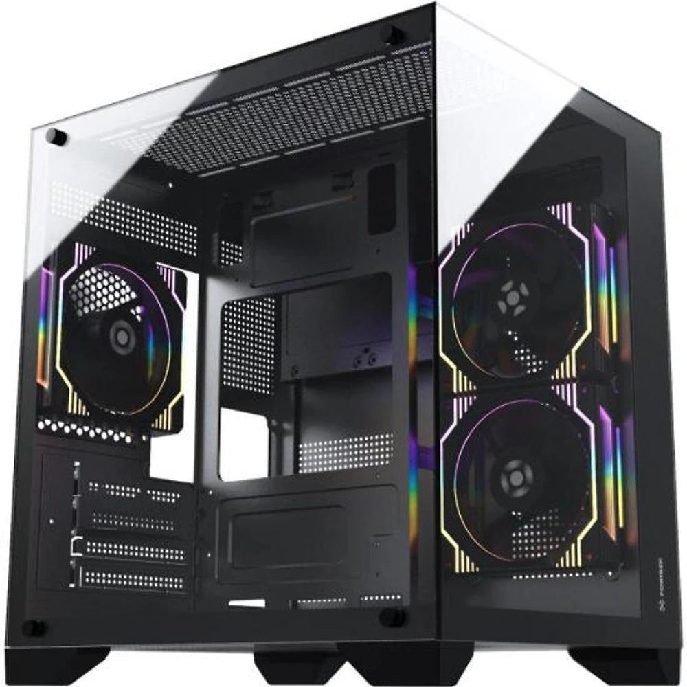Gabinete Gamer Fortrek Clarity Preto Lateral Vidro [f002]