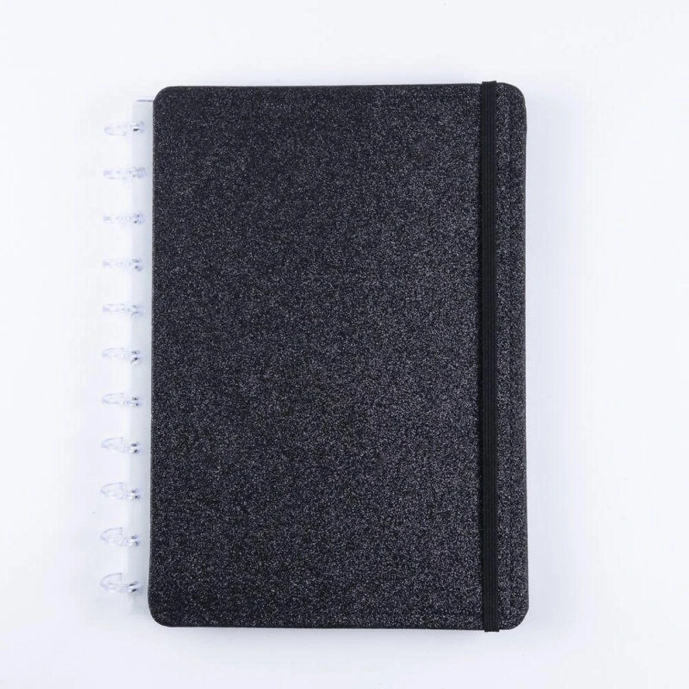 Caderno Disko Shine Disco Reposicionável Capa Dura Grande g Preto