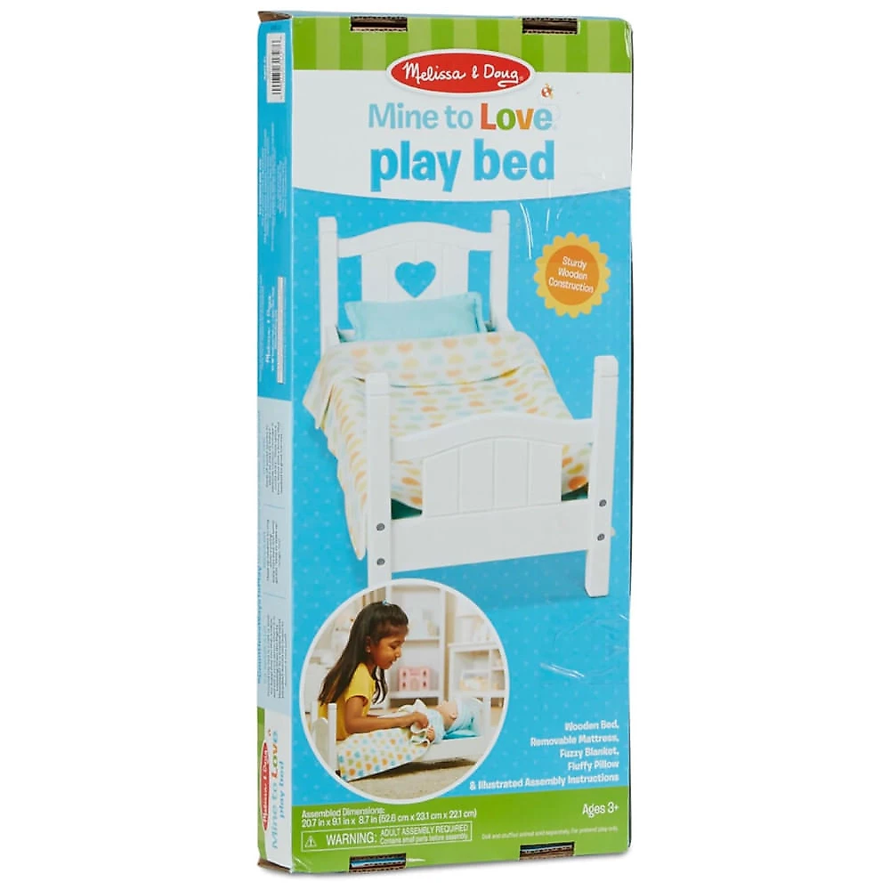 Cama de Madeira para Bonecas e Bichos de Pelúcia com Até 45 cm de Altura para Crianças Acima de 3 Anos, Melissa & Do...