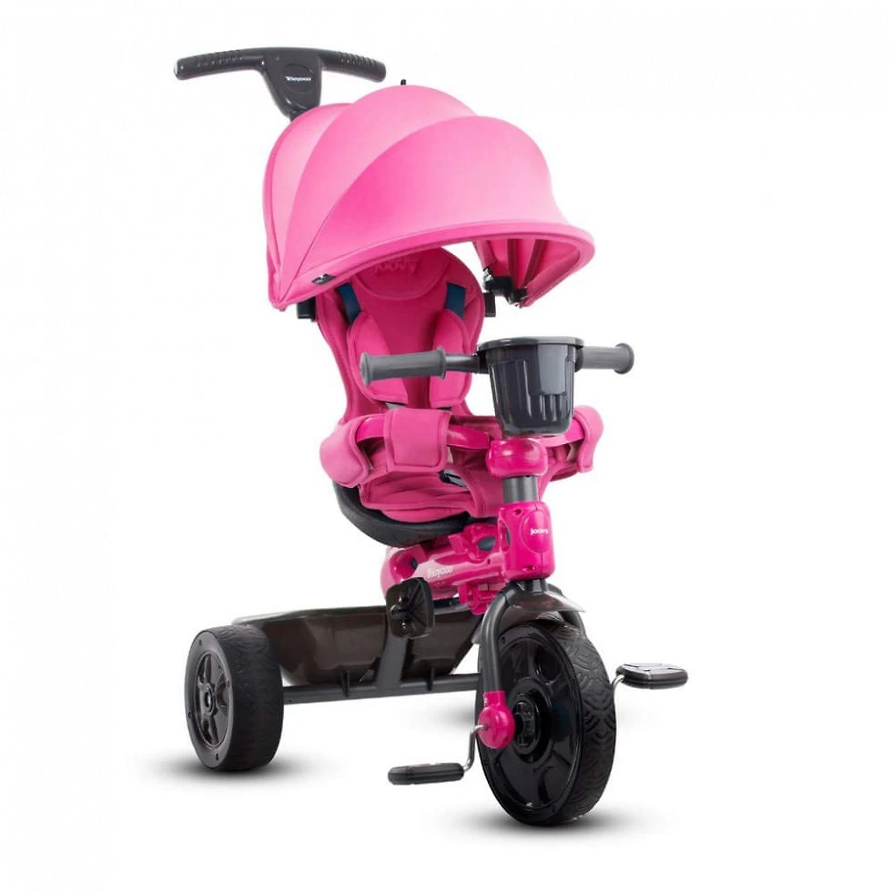 Triciclo Infantil para Passeio Joovy 1026 com Assento Ajustável 4 Estágios, Idade Recomendada 6 Meses a 5 Anos, Rosa