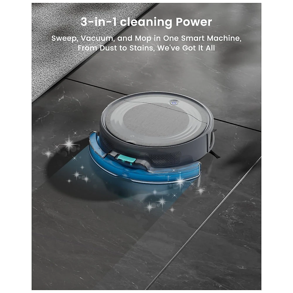 Robô Aspirador e Mop Lefant M310 Ultra 6000Pa Navegação ToF LiDAR WiFi Alexa Cinza 170min