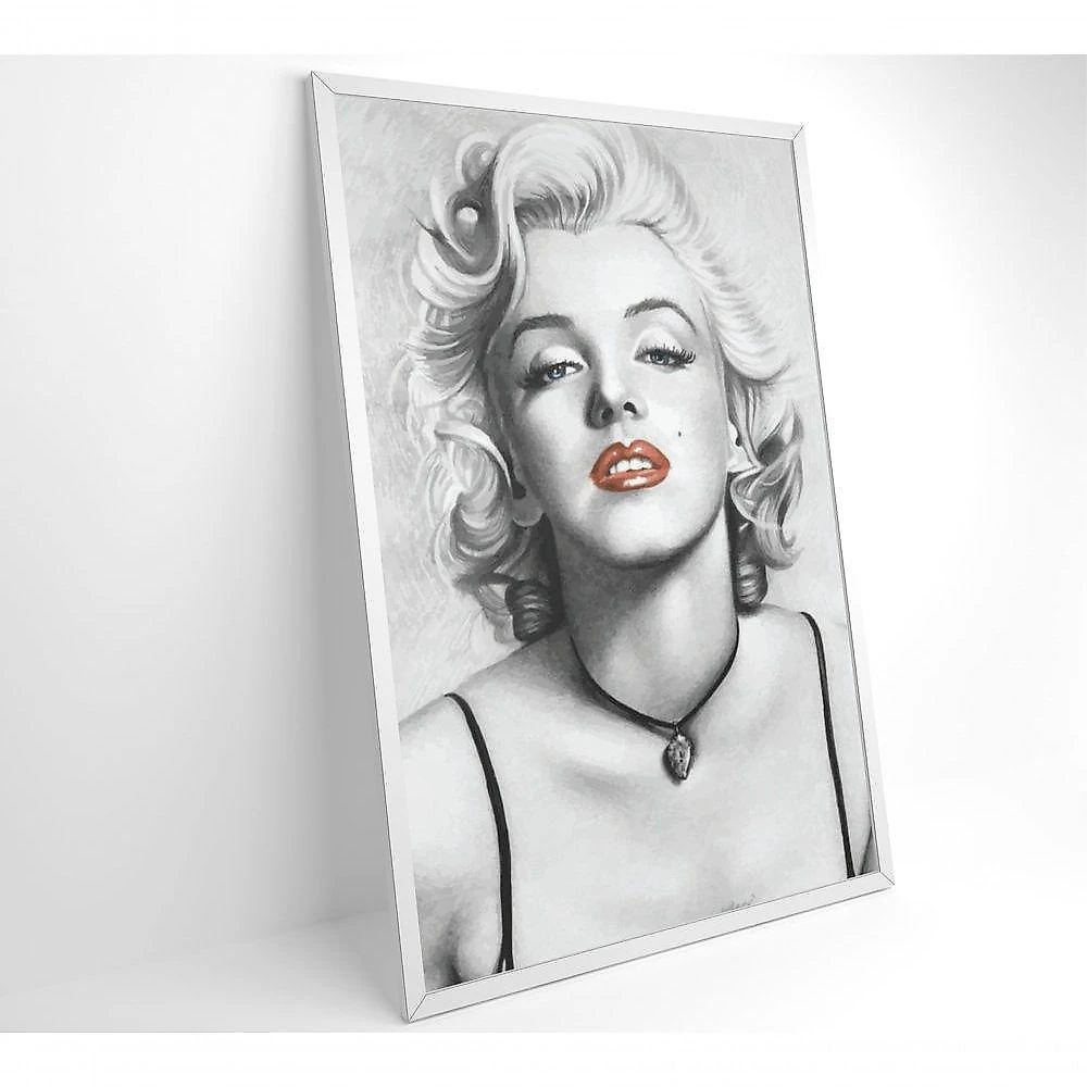 Quadro Marilyn Monroe Batom 80x120 Cm Tecido Canvas