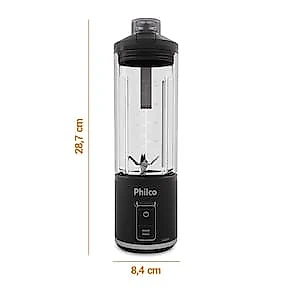 Liquidificador Portátil Philco PLQ01A 700ml 120W Sem Fio